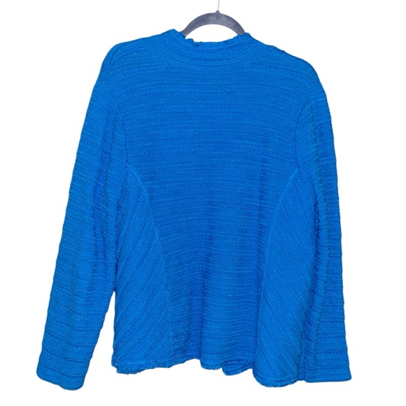 Chicos size 3 open front knit jacket cardigan XL blue coastal grandma - Picture 2 of 7